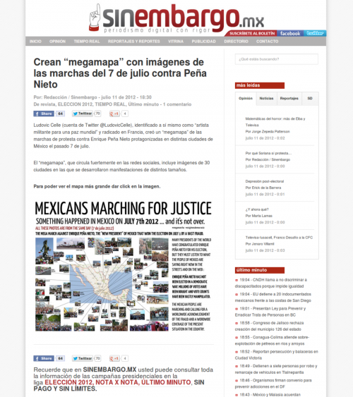 Presse-2012-07-11 Sin Embargo - Mega Mapa Mega Marcha